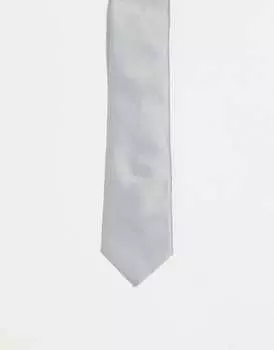 Серебристый тонкий галстук ASOS DESIGN