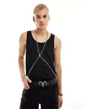 Серебристый топ со змеиной цепочкой ASOS