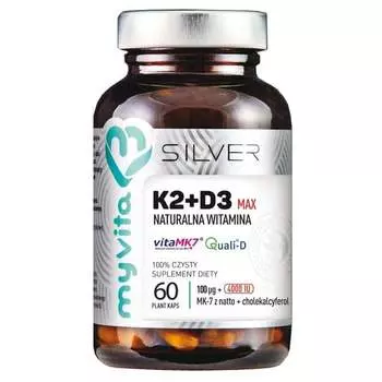 Серебро Витамин К2 100мкг + D3 MAX 4000 МЕ, 60 капс. MyVita