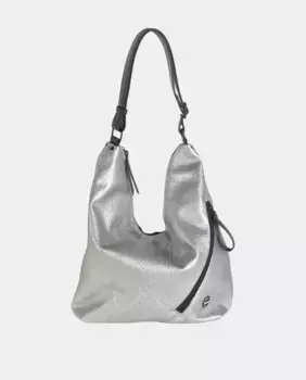 Серебряная большая сумка-тоут с фактурным тканым эффектом Kbas, серебряный