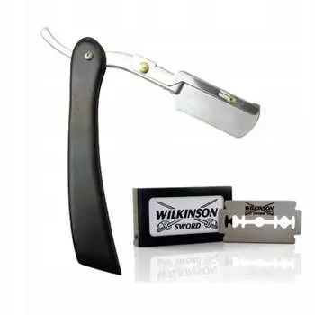 Серебряная деревянная бритва для бритья бороды и усов Deni Carte