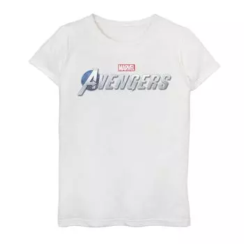 Серебряная футболка с графическим логотипом Marvel Avengers для девочек 7–16 лет Marvel, белый