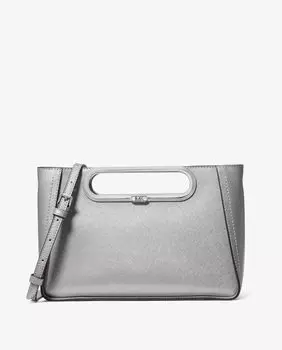 Серебряная кожаная сумка Chelsea, трансформируемая в сумку через плечо Michael Michael Kors, серебро