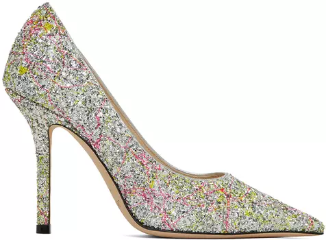 Серебряная любовь 100 каблуков Jimmy Choo