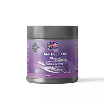 Серебряная маска для осветленных и седых светлых волос Ronney Anti-Yellow Pigment, 1000 мл