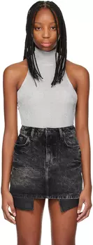 Серебряная металлическая майка 032c