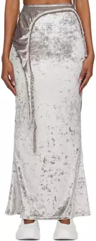 Серебряная многослойная длинная юбка Ottolinger