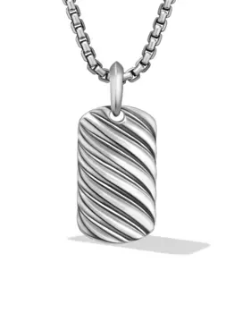 Серебряная подвеска Sculpted Cable (27 мм) David Yurman, серебяный