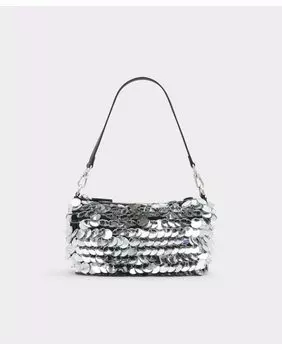 Серебряная текстильная сумка через плечо на молнии Aldo, серебро