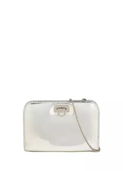 Серебряная женская кожаная сумка Ferragamo