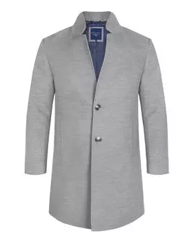 Серебряное длинное пальто с перевернутым воротником Steel & Jelly, серый