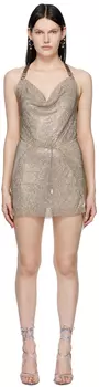 Серебряное и золотое мини-платье Adrianne Poster Girl