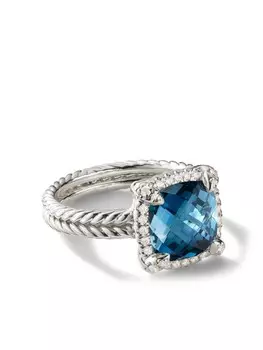 Серебряное кольцо Ch?telaine с топазом и бриллиантами David Yurman, серебряный
