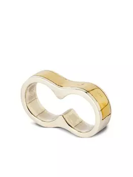 Серебряное кольцо Contour Double Parts of Four, золотой