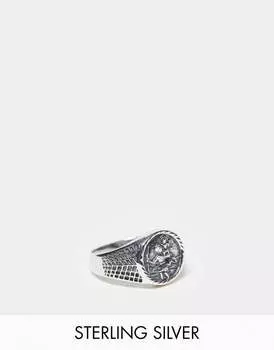 Серебряное кольцо-печатка ASOS DESIGN со святым Христофором