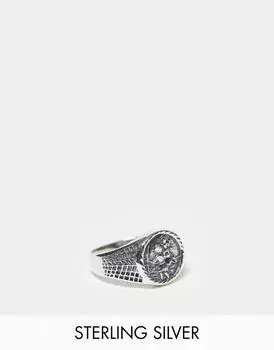 Серебряное кольцо-печатка ASOS с изображением Святого Кристофера