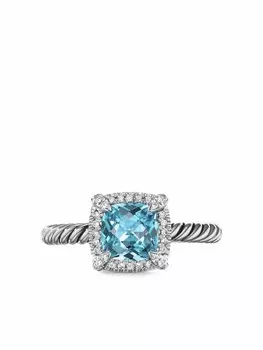 Серебряное кольцо Petite Ch?telaine с топазом и бриллиантами David Yurman, серебряный