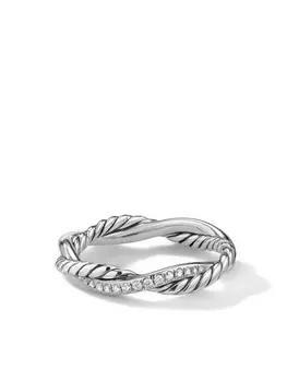 Серебряное кольцо Petite Infinity с бриллиантами David Yurman, серебряный