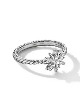 Серебряное кольцо Petite Starburst с бриллиантами David Yurman, серебряный