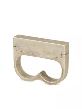 Серебряное кольцо Plate Double Cuboid Parts of Four, серебряный