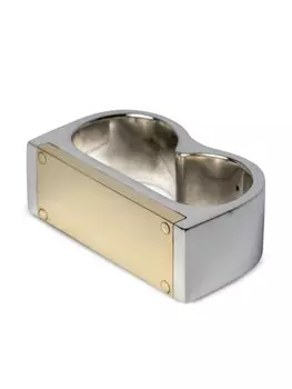 Серебряное кольцо Plate Double Parts of Four, серебряный