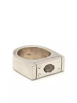 Серебряное кольцо Plate с бриллиантом Parts of Four, серебряный