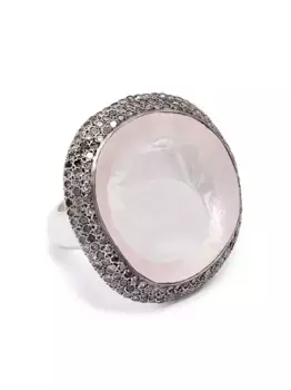 Серебряное кольцо Roberta с бриллиантами и кварцем Rosa Maria, серебяный