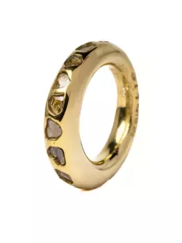 Серебряное кольцо Spacer с бриллиантами Parts of Four, золотой