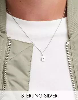 Серебряное колье ASOS DESIGN с подвеской в виде игральной карты из полированного серебра