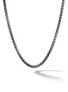 Серебряное колье Box Chain (4.8 мм) David Yurman, черный