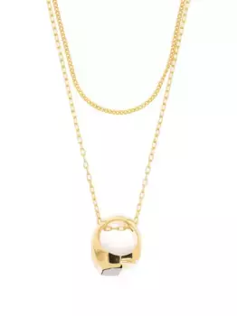 Серебряное колье Misfit с подвеской-кольцом AMBUSH, золотой