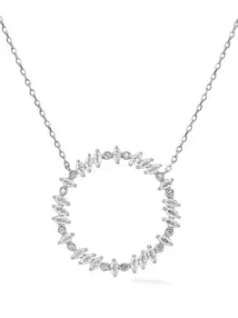 Серебряное колье Rainbow Veto White Luz с сапфирами и бриллиантами Lark & Berry, серебяный