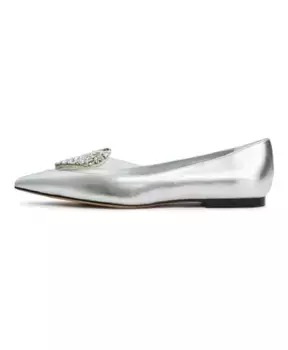 Серебряные балетки Camila на плоской подошве Cesare Gaspari, серый