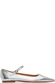 Серебряные балетки Cleo Aeyde