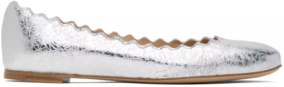 Серебряные балетки Lauren Chlo