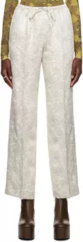 Серебряные брюки с цветочным принтом Dries Van Noten