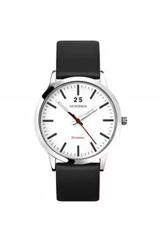 Серебряные часы Nordic, диаметр 40 мм, круглый корпус, белый циферблат Sekonda, белый