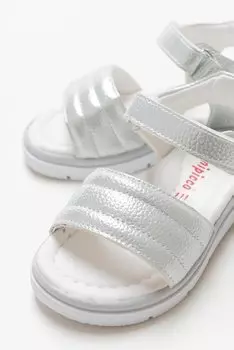Серебряные детские сандалии с ортопедической опорой для девочек MNPCCO, серебро