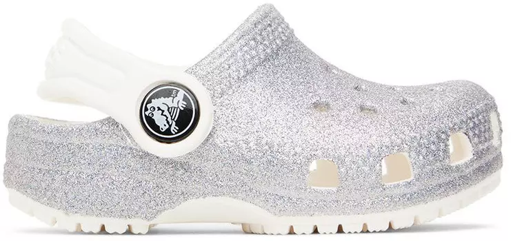 Серебряные классические сабо Baby Baby Crocs