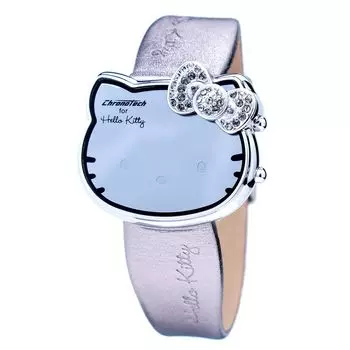 Серебряные кожаные часы Chronotech, Silver