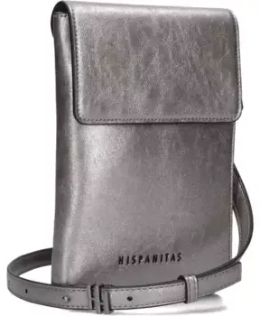 Серебряные кожаные женские сумки через плечо Hispanitas, серый