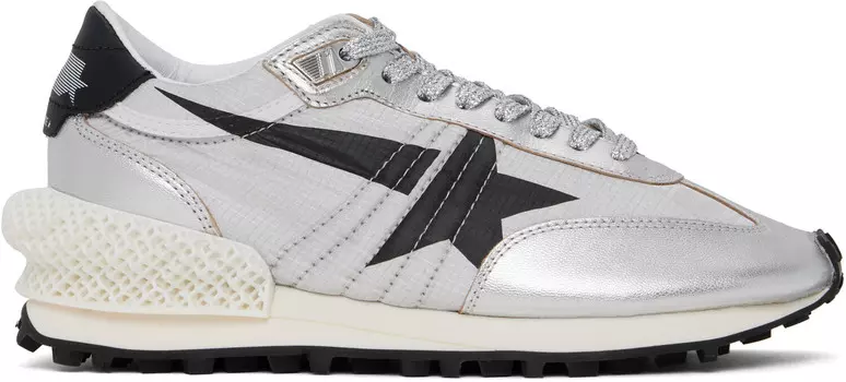 Серебряные кроссовки Marathon Golden Goose, серебряный/черный