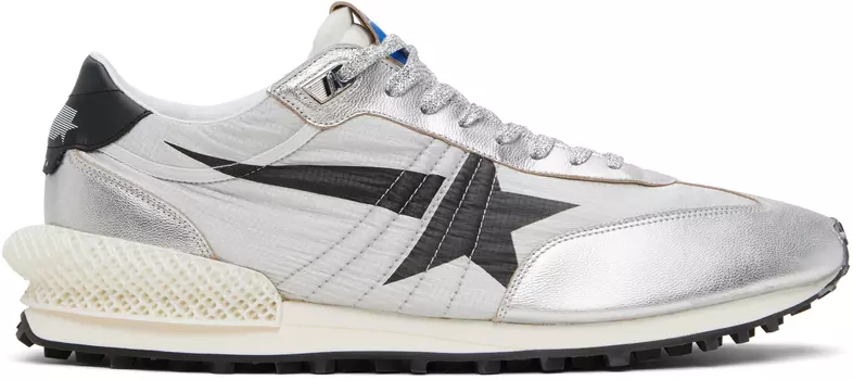 Серебряные кроссовки Marathon Golden Goose, серебряный/черный