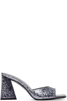 Серебряные мини-мюли Devon The Attico