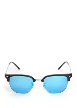 Серебряные мужские солнцезащитные очки прямоугольной формы Ray-Ban