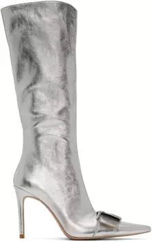 Серебряные сапоги с пряжкой Lado Bokuchava