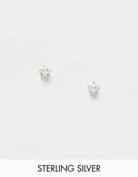 Серебряные серьги-гвоздики Kingsley Ryan со звездами и жемчугом