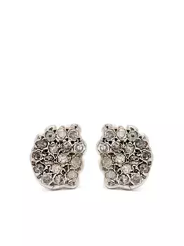 Серебряные серьги-гвоздики с бриллиантами Rosa Maria, серебяный