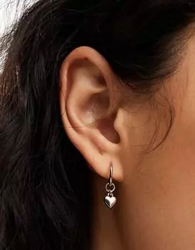 Серебряные серьги-кольца Ted Baker Harrye с подвеской в виде сердца