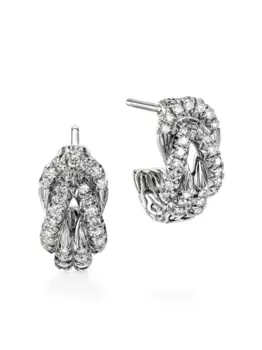 Серебряные серьги Love Knot с бриллиантами John Hardy, серебяный